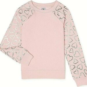 Athletic Works Pink Heart Kids Sweatshirt & Sweatpants Valentine Set